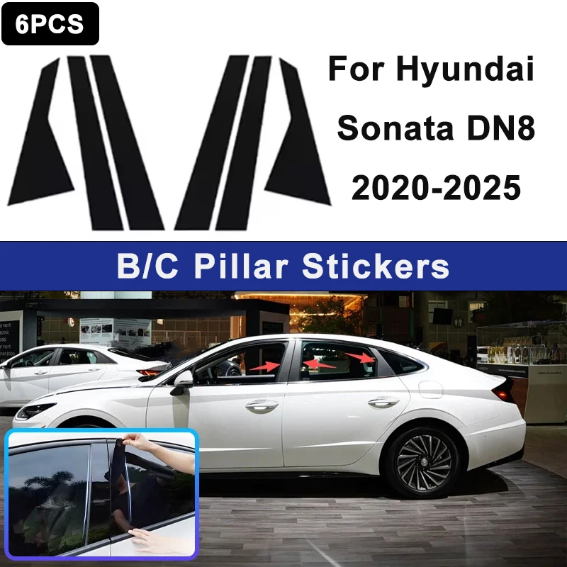 

For Hyundai Sonata DN8 2020-2025 Window B C Pillar Post Cover Trim Stickers Door Column Decorative Exterior Accessories