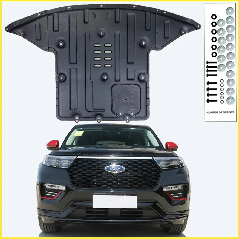 Voor Voor Ford Explorer 2020-2022 Zwart Onder Motor Guard Plaat Splash Shield Modder Spatbord Cover Spatbord Protector