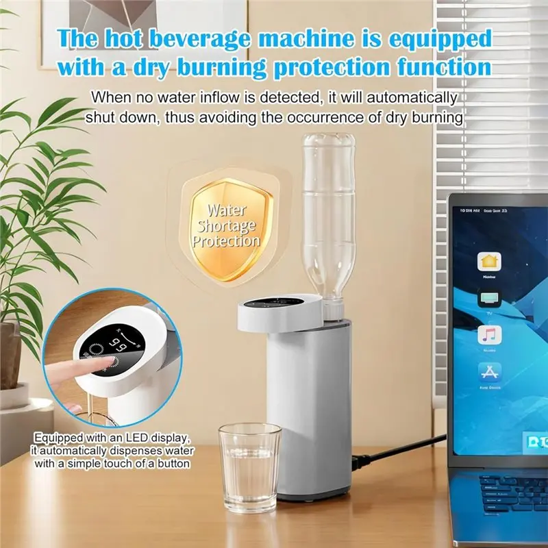 [NEW!A38F】 Instant Hot Water Dispenser Instant Kettle, Digital Touch Screen Compatible With Bottled And Bulk Water EU Plug