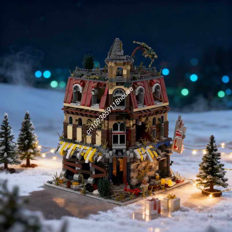 

2177pcs MOC Postapocalyptic Caf Corner Creator Model Building Blocks Festival Gifts Assemble Toys Creative Idea Brick Birthday