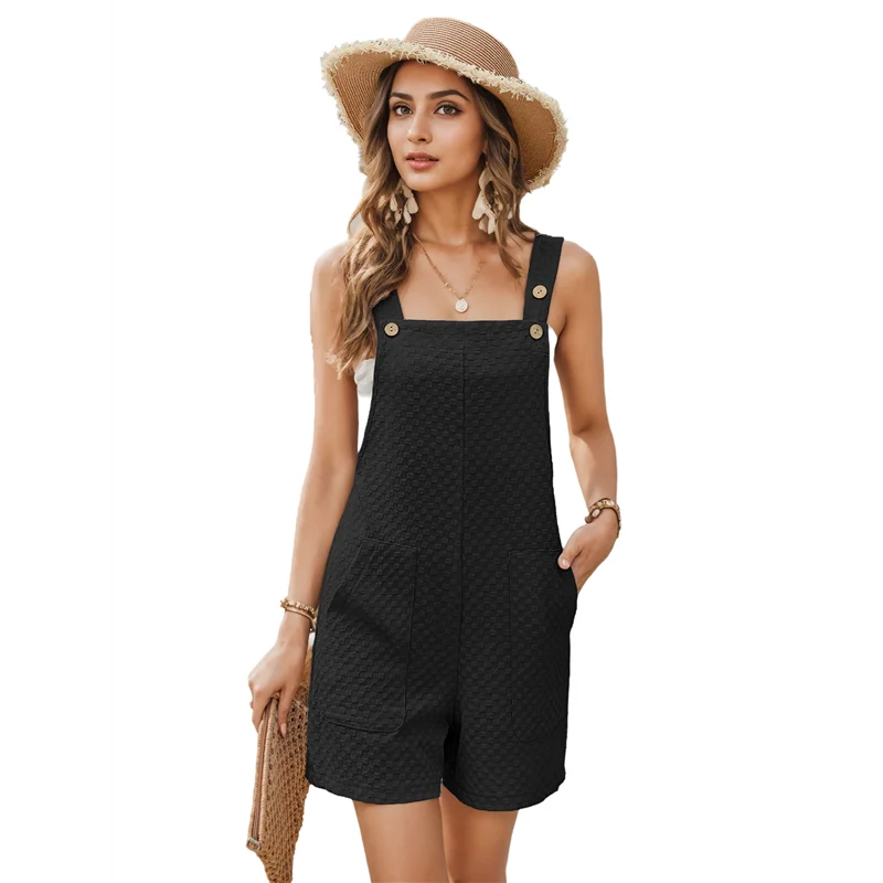 Dames zomer mouwloze overall shorts zomer lichtgewicht casual korte jumpsuit-A55G