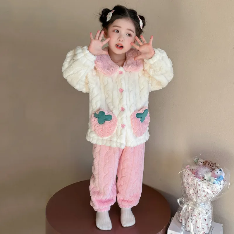 طقم بيجامة بناتي من بيري بوكيت، ملابس نوم شتوية من الفلانيل للأطفال الصغار والأطفال مكونة من قطعتين