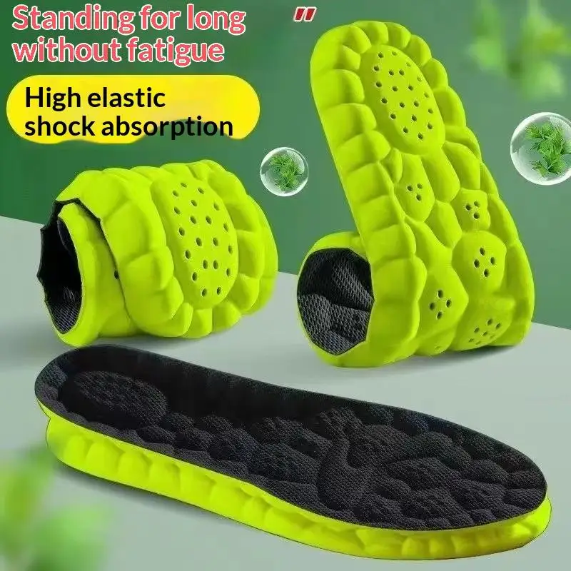 1 Pair 4D Sport Insole Super Soft Shoes Sole Pads For Feet Shock Absorption Baskets Shoe Sole Arch Support Orthopedic Inserts