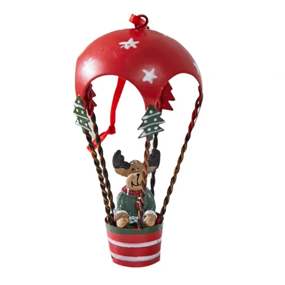 

Iron Christmas Airplane Pendant Hot Air Balloon Santa Flying Plane Christmas Tree Hangers Hanging Rope Durable
