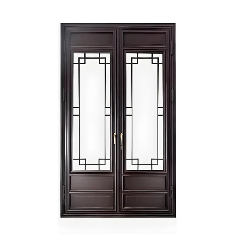 Casement doors and windows retro new Chinese style antique broken bridge villa entry glass door antique door anti-theft door
