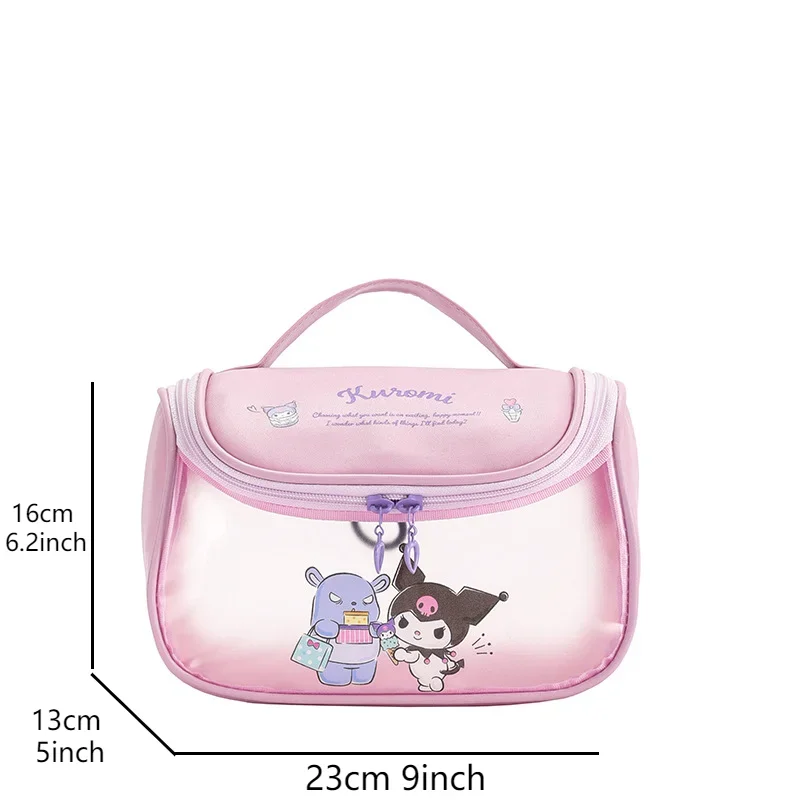 MINISO - Sanrio Kuromi Transparent Waterproof Girl Storage Bag, Portable Zipper Organizer Bag, Holiday Gift For Friends