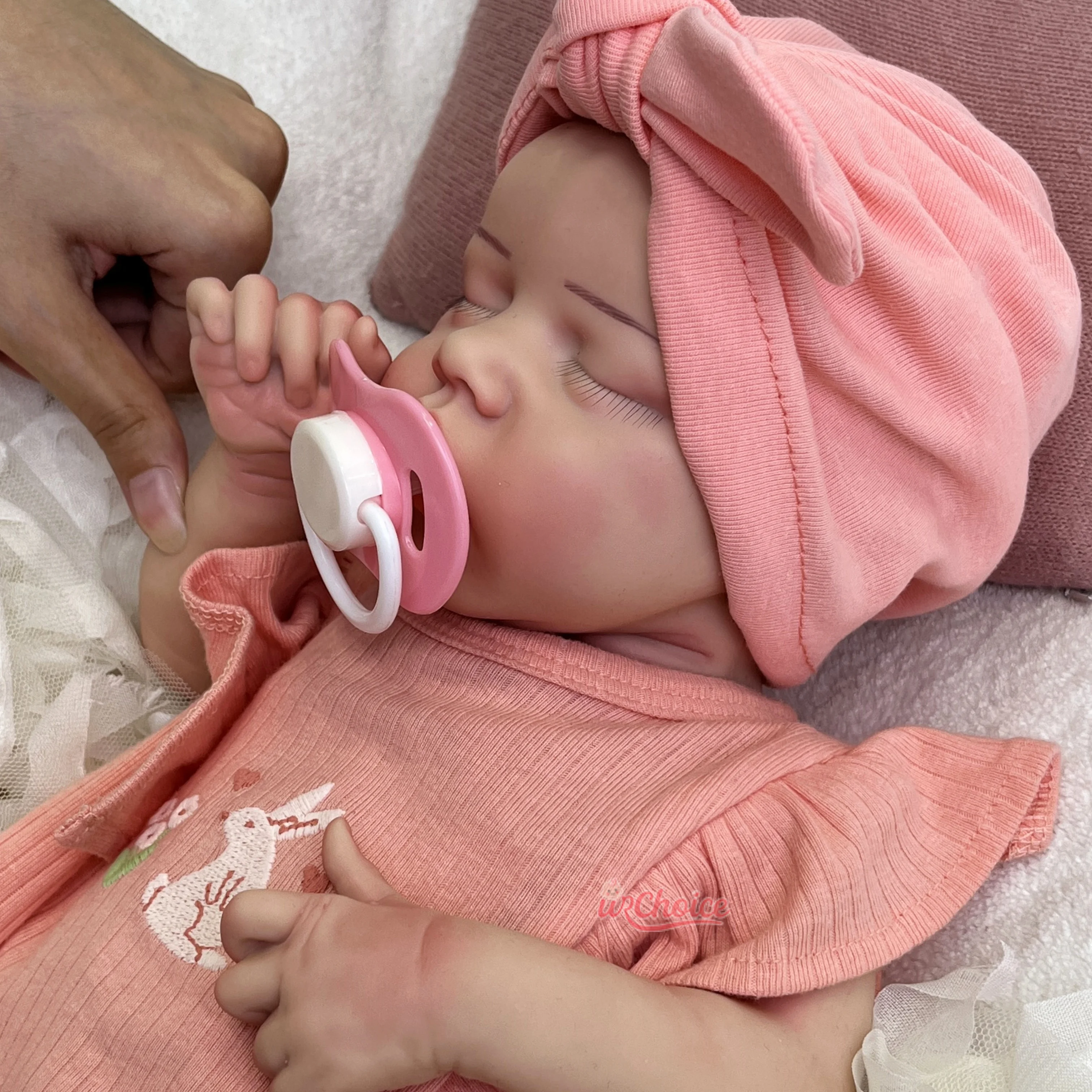 Muñeca Reborn de silicona coleccionable de 18 pulgadas, boca abierta, bebés realistas, niña recién nacida para compañero emocional