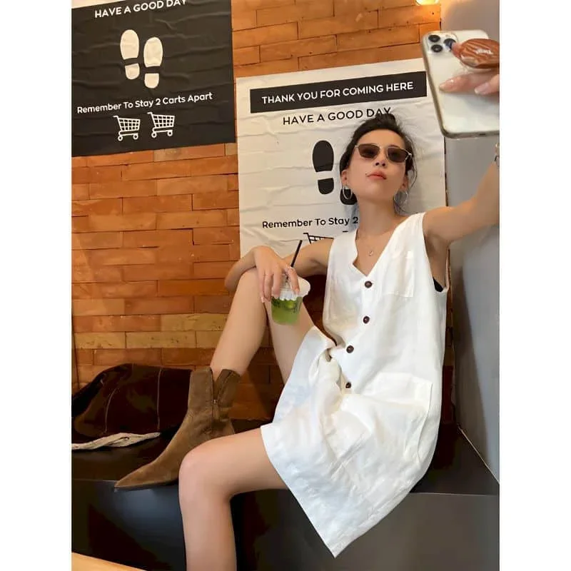 Pop V-neck Jumpsuit Wide Leg Shorts Bodysuit High Waist Loose Workwear Pants Overall Large Size Playsuit Women Clothing One-piec