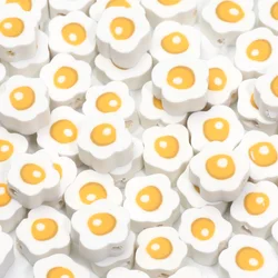 20/50/100pcs Cartoon Fried Eggs Clay Beads Polymer Clay Spacer Beads For Jewelry Making DIY Earring Phone Chain Keychain