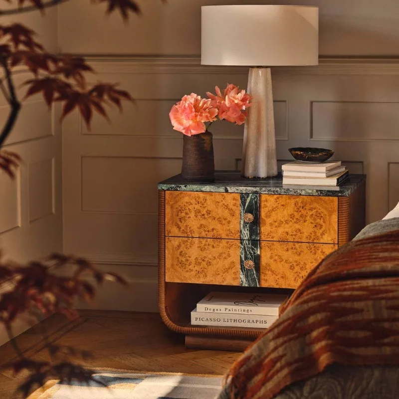 

Designer Look Luxury Nightstands Storage Classic Unique Lounges Bedside Table Drawer Narrow Mesitas De Noche Furniture For Home