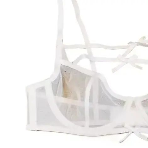 

Ultra-thin Half Cup Bra Underwear Sets Sexy Lace With Steel Rings Gathering Pure Desire Transparent Lingerie Panty Set KUCLUT