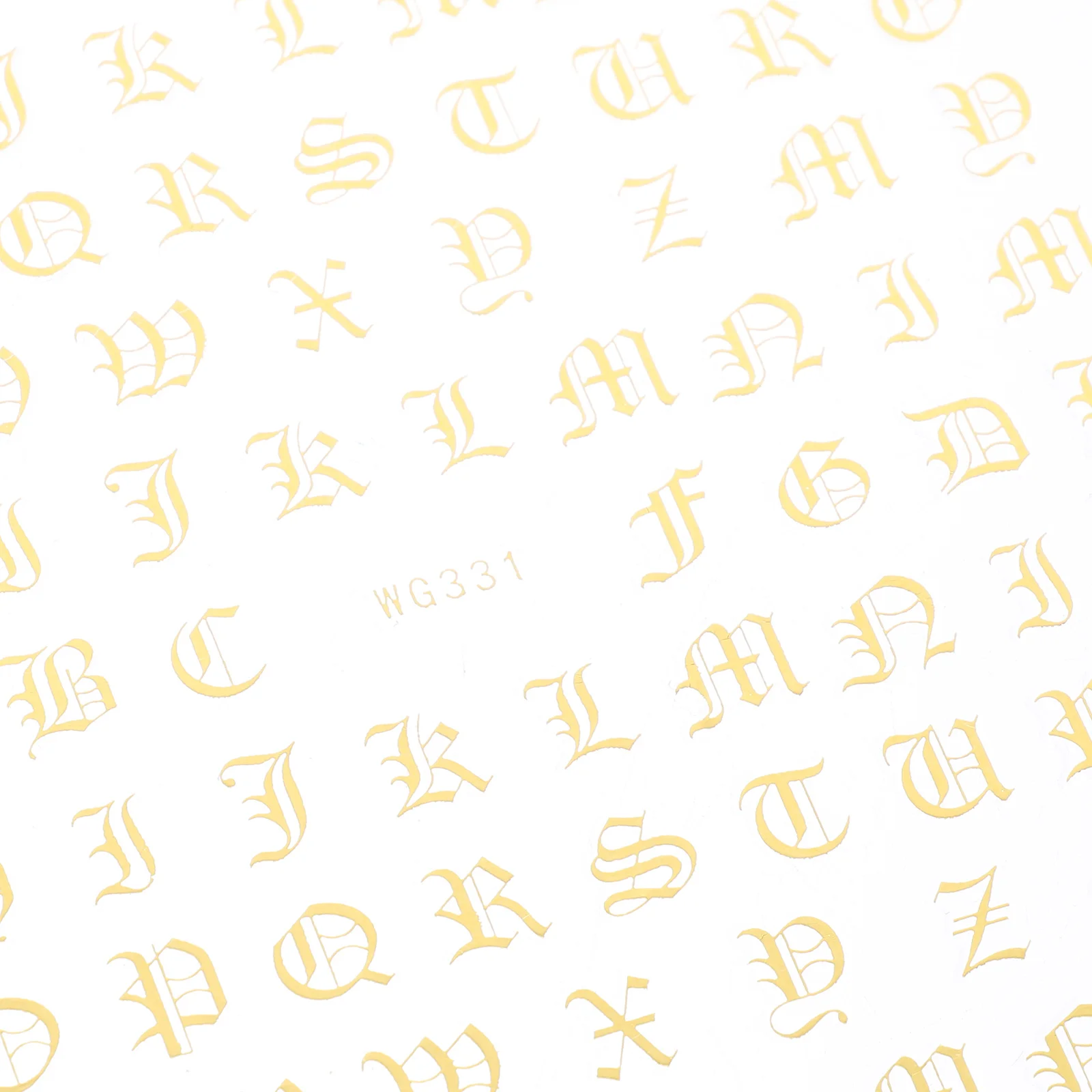 

5 Sheets English Letter Stickers Golden PVC Alphabet Nail Art Decals for Women Easy Apply Gel Nail Stickers Multiple Uses