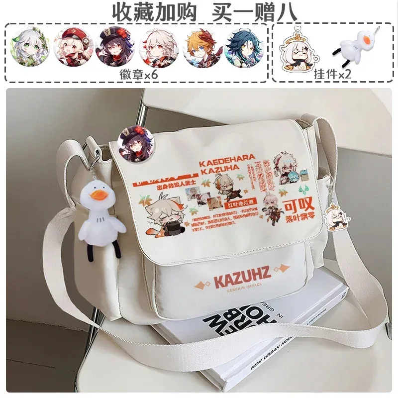 CyFashion Genshin Impact Wanderer 숄더백 Anime Genshin Impact Xiao Venti 배낭 학교 가방 고대 학생 캐주얼 대형