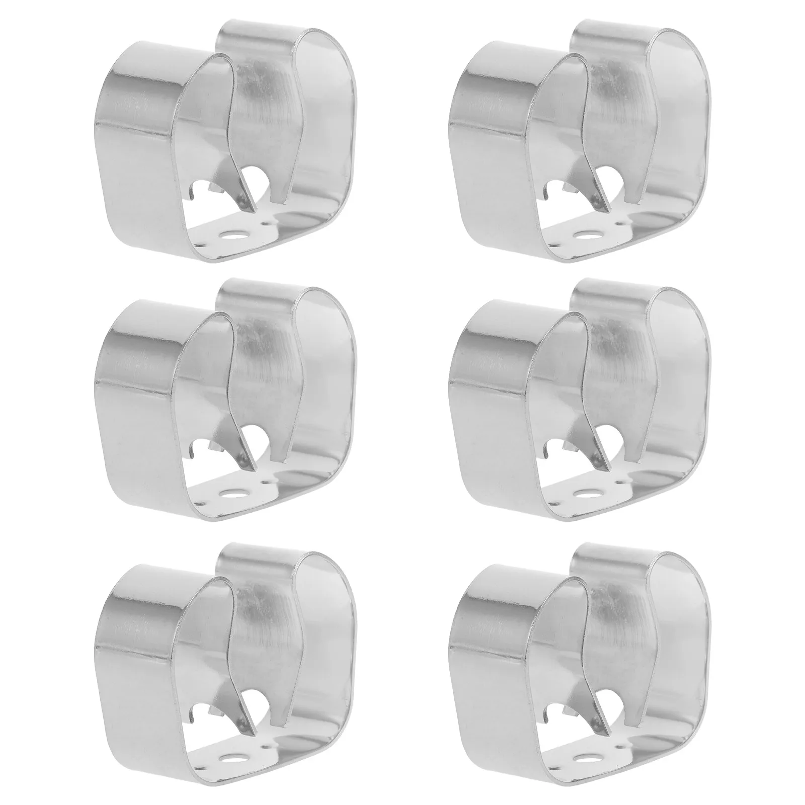 6Pcs Wall Mounted Spring Clips Strong Metal Spring Loaded Clip for Curtain Rod Broom Handle Closet Storage Gripper Clip