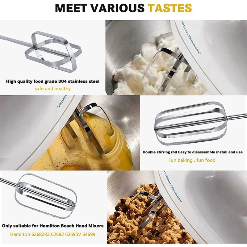 Hand Mixer Beaters for Hami-Lton 62682RZ 62692 62695V 64699, Mixer Parts Replacement, Hand Mixer Electric Attachment