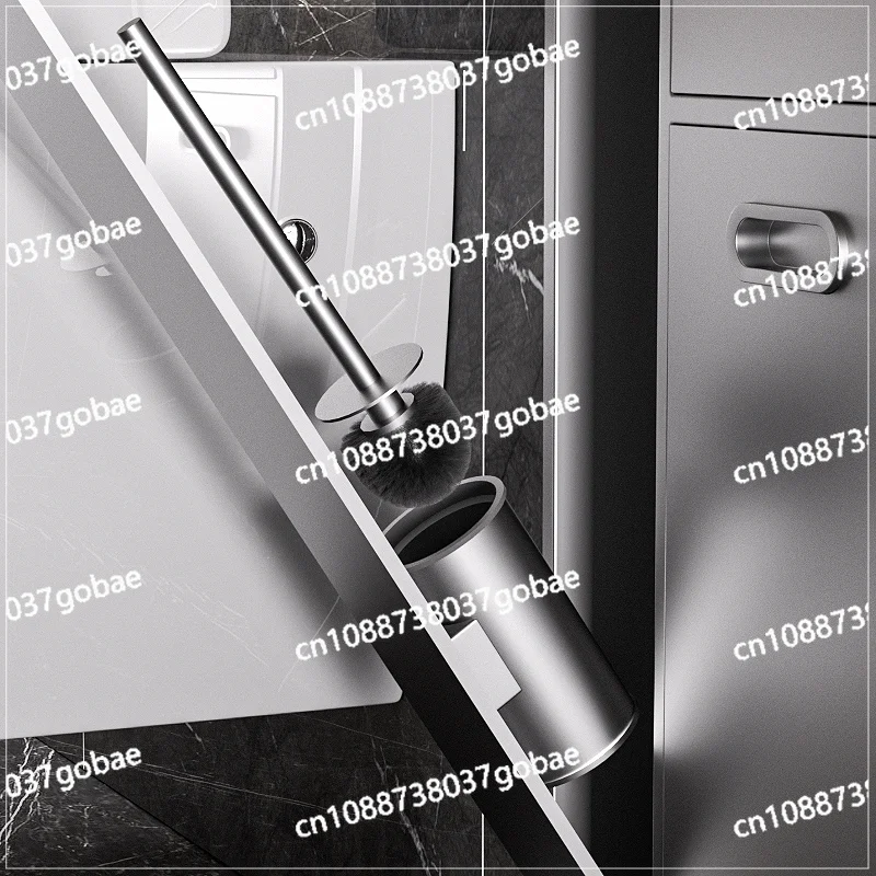 Stainless steel niche rack toilet embedded multi-function trash can with toilet brush