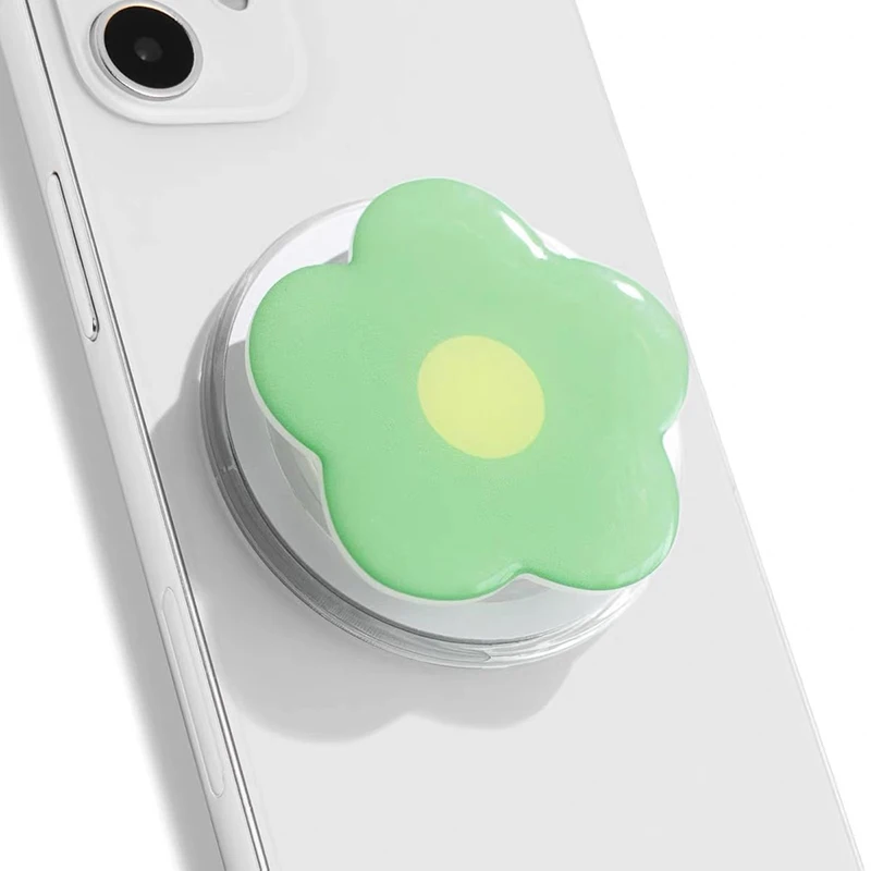 Soporte magnético coreano con forma de flor acrílica para teléfono Magsafe Grip Tok, soporte para anillo de dedo, Macsafe Smart Tok para iPhone 17 y Samsung