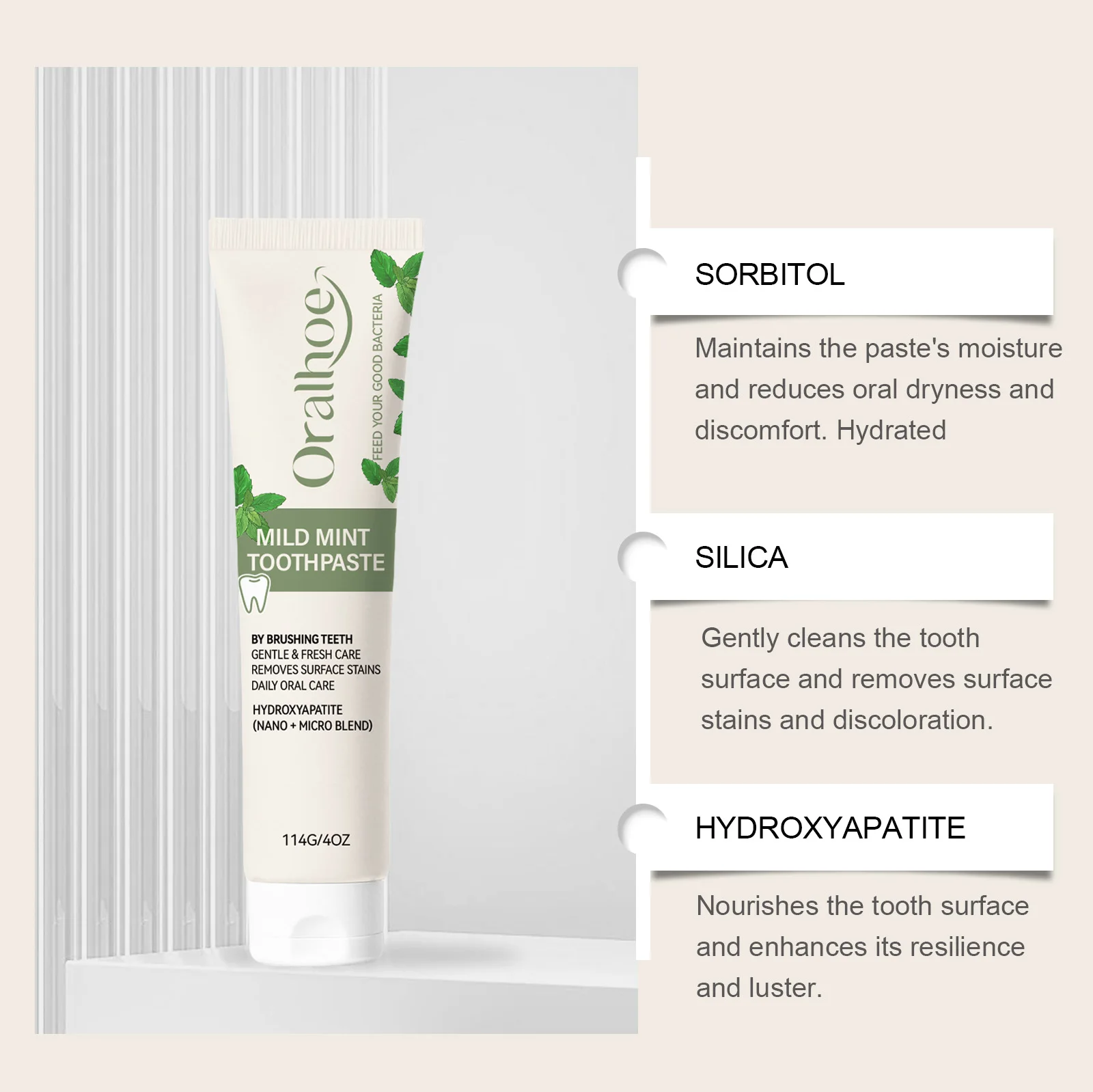 Mint Toothpaste—Nano-Hydroxyap - đánh giá và giá Hydroxyapatite Toothpaste