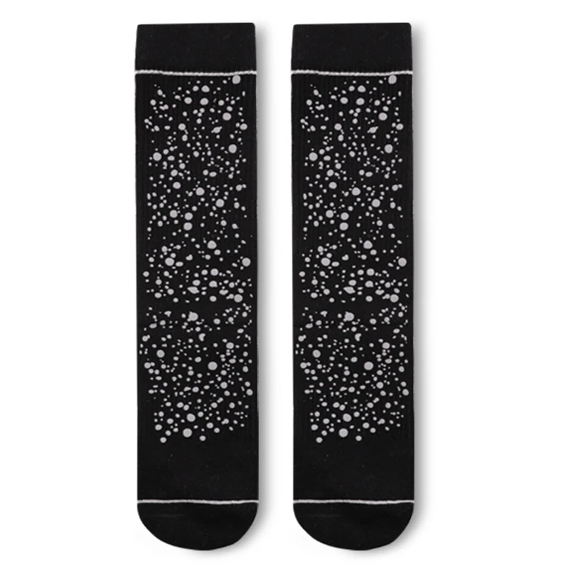 Unisex Harajuku Hip Hop Katoen Sokken Hoge Reflecterende Glanzende Sterrenhemel voor Night Lichtgevende Skateboard