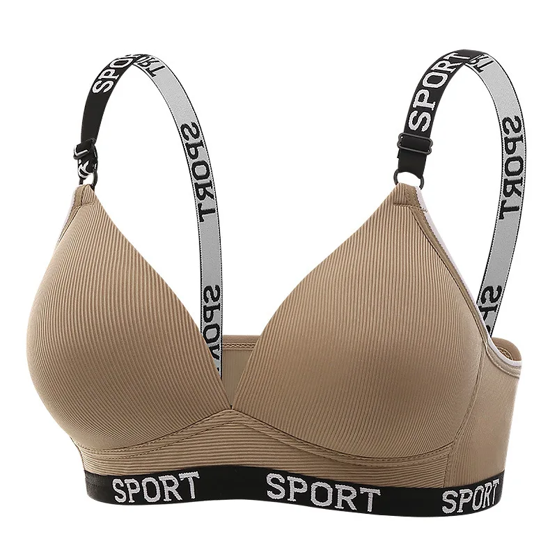 Intimo per il commercio transfrontaliero da donna stile sottile senza anelli in acciaio comodo reggiseno pieghevole con tracolla reggiseno sportivo traspirante