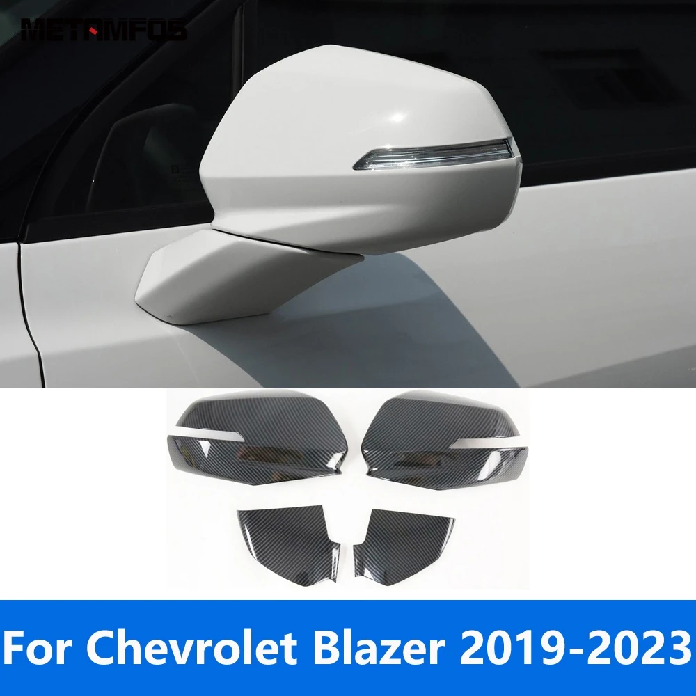 

Rearview Mirror Cover Trim For Chevrolet Blazer 2019-2022 2023 Carbon Fiber Side Door Mirror Protector Accessories Car Styling