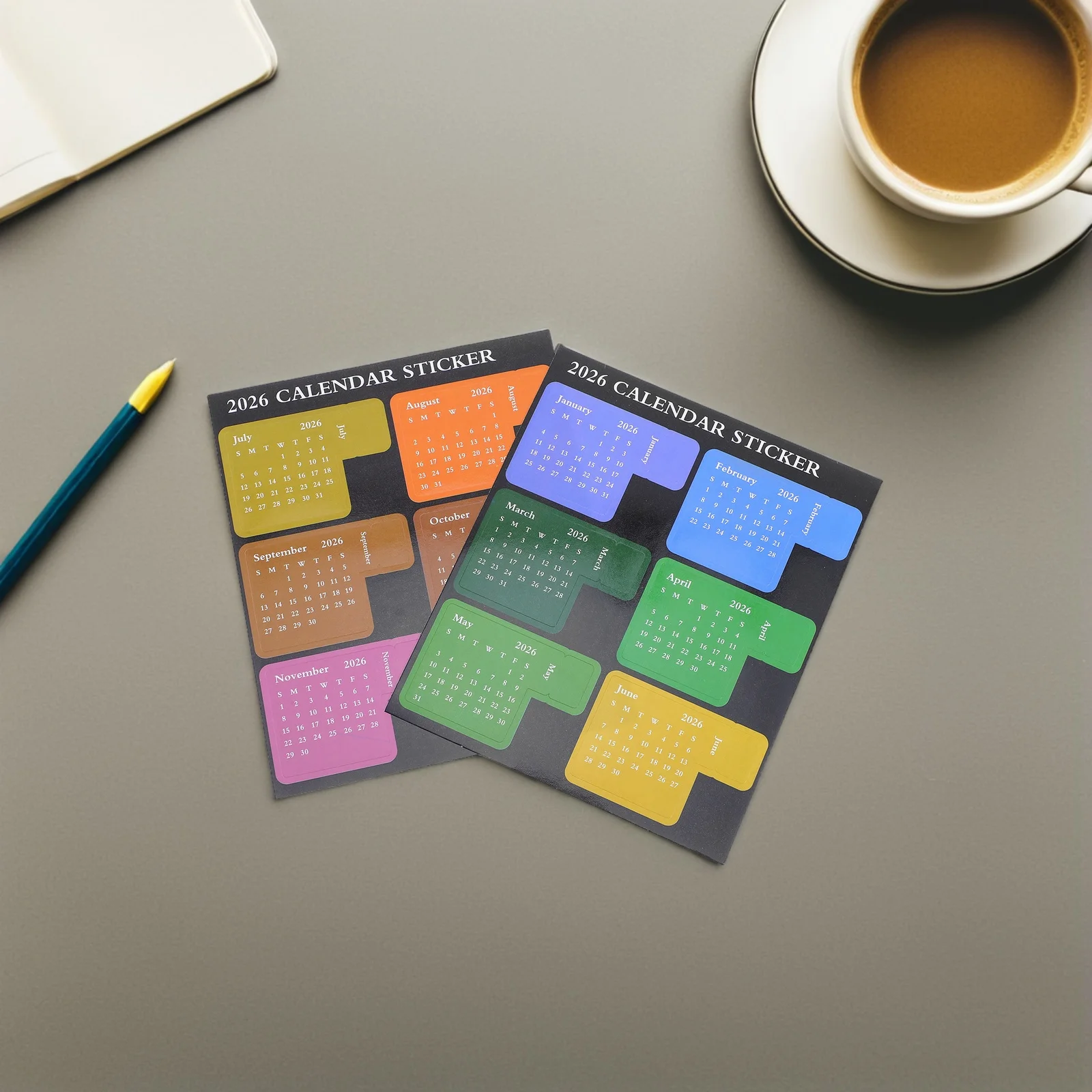 6 مجموعات من ملصقات التقويم الشهري 2026 علامات تبويب مؤشر ذاتية اللصق مخطط الشارات لتنظيم دفاتر الملاحظات والمذكرات وسجلات القصاصات #5