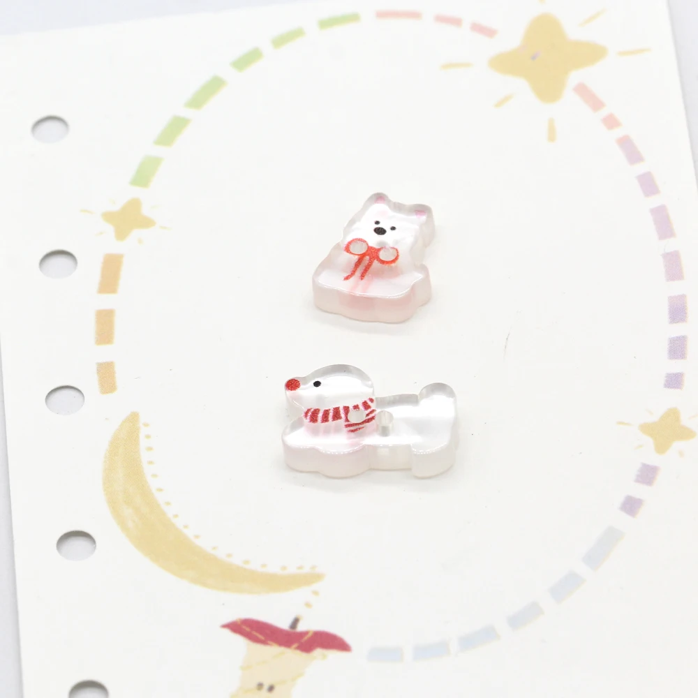 DOTOLLE 20 قطعة 15/20 مللي متر لطيف الكلب الحيوان الراتنج أزرار للملابس فتاة قميص بلوزة الكفة طوق دمية Crafts بها بنفسك الحرف إكسسوارات الشعر