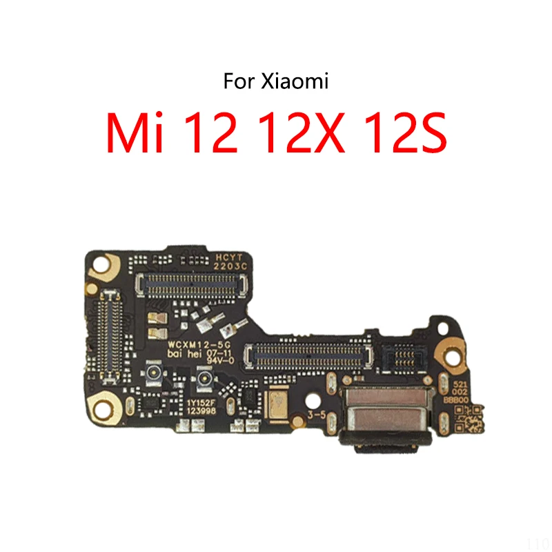 USB Charge Dock Port Socket Jack Connector Flex Cable For Xiaomi Mi 12 12X 12S Charging Board Module