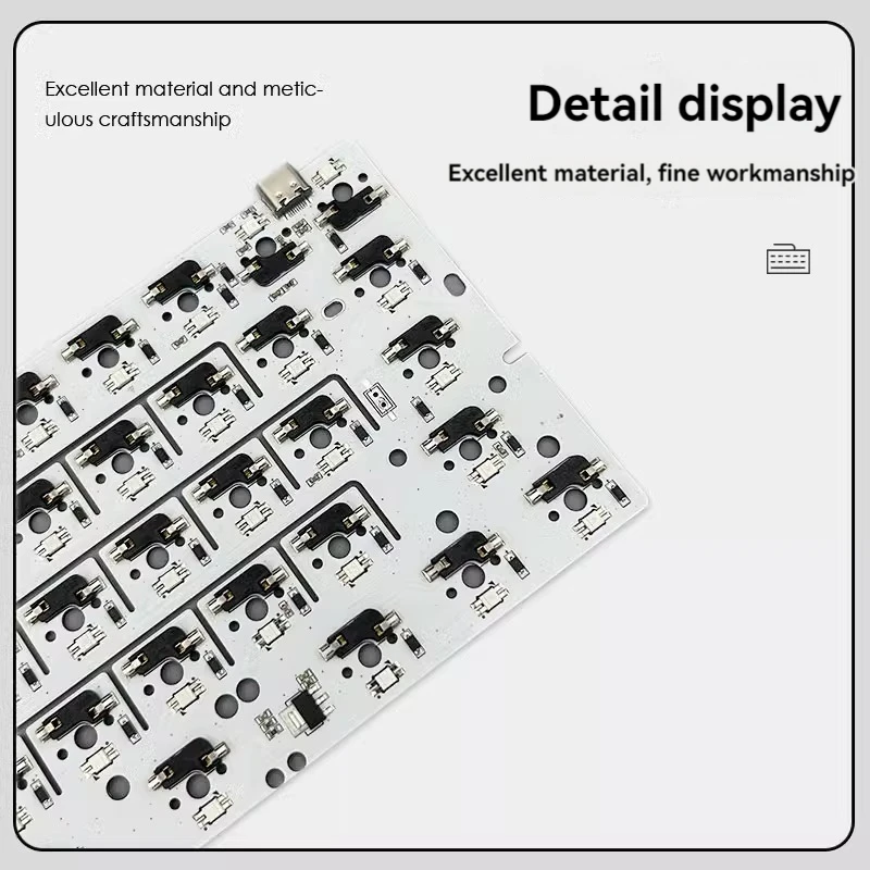 Imagem -04 - Placa Pcb para Teclado Mecânico Faça Você Mesmo Personalizado Gh60 61 Chaves Modo Único Hot-swap Slot de Chave Única Rgb Via Suporta 60he