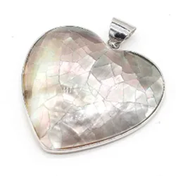 Natural Shell Pendant Crack Splicing Abalone Shell Pendant Natural Mother of Pearl Shell Charms for Jewelry DIY Making 47x60mm