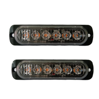 2Pcs LED Strobe Warning Light Strobe Grille Flashing Lightbar Truck Car Beacon Lamp Traffic Light 12V 24V Yellow Light