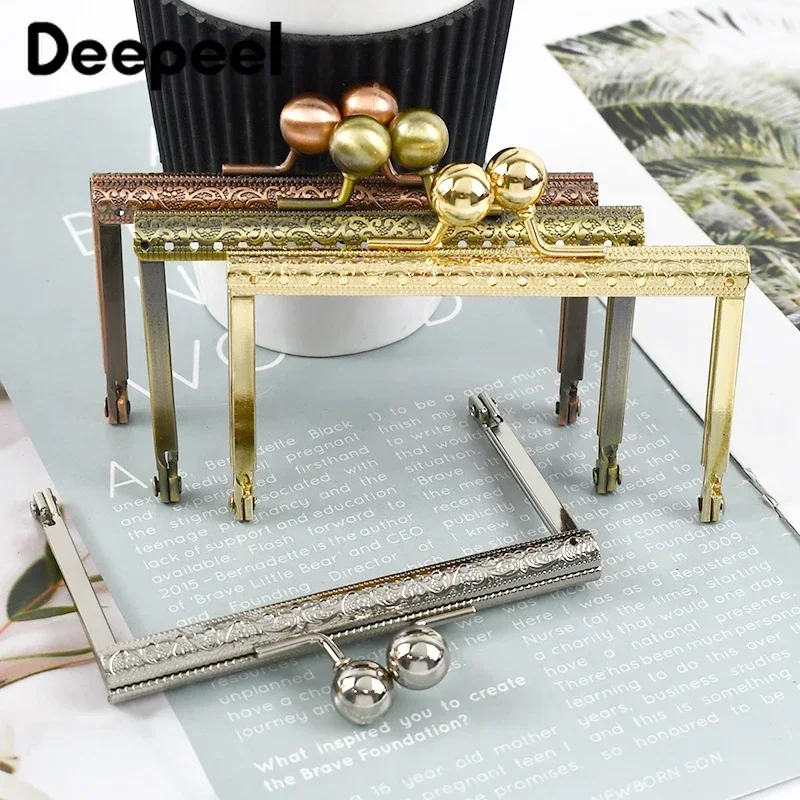 1/2/5/10Pcs Deepeel 10.5cm Metal Handle Kiss Clasp for Handbag Embossed Purse Frame Rectangle Pipe Clamps Buckle DIY Accessories