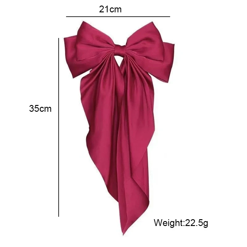 10PCS Elegant Bow Ribbon Hair Clip Women Fashion Simple Solid Satin Spring Clip Headband with Clips Girls Hair Accessories Gift