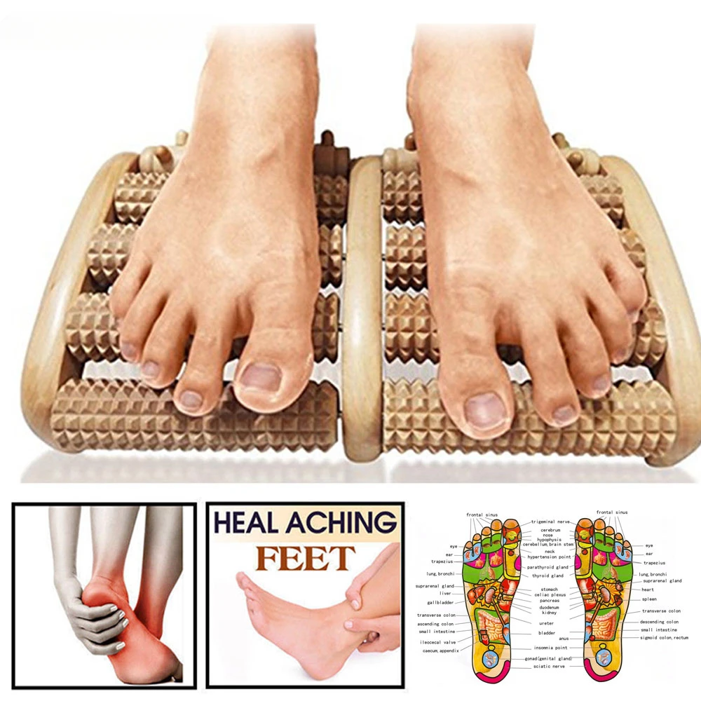 

Wooden Foot Roller Wood Care Massage Reflexology Muscle Relax Relief Massager Spa Gift Anti Cellulite Foot Massager Care Tools