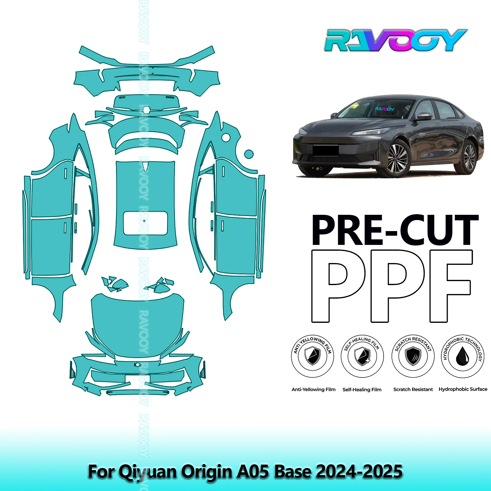 

Full Vehicle Clear Bra Precut PPF Paint Protection Film For Qiyuan Origin A05 Base 2024-2025
