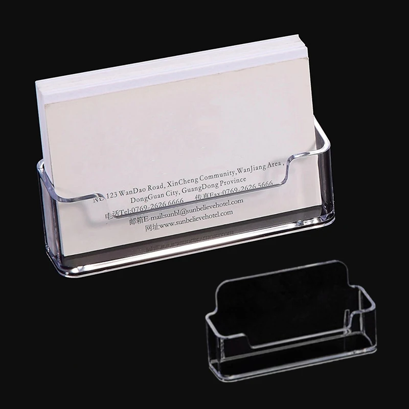 Acrylic Transparent Desktop Business Card Holder Place Card Holder Shelf Box