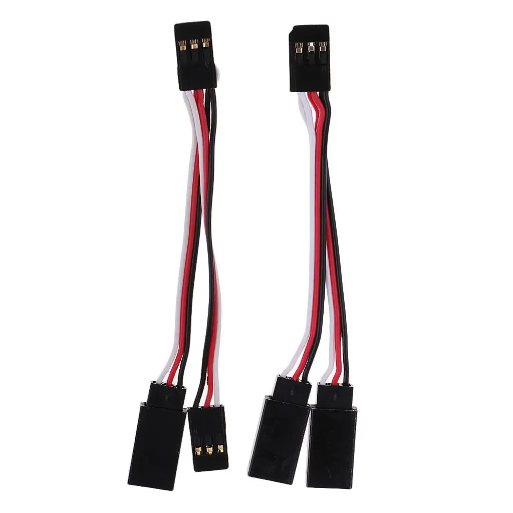 2 Buah Kabel Pembagi Servo Y Harness 1to2 untuk Konektor JR/Spektrum/Hitec/Futaba Model RC Pesawat 10cm Male to Female