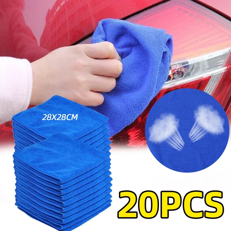 5/20Pcs Car Wash Drying Towel Thin Style Microfiber Towels Household Cleaning Cloths Auto De