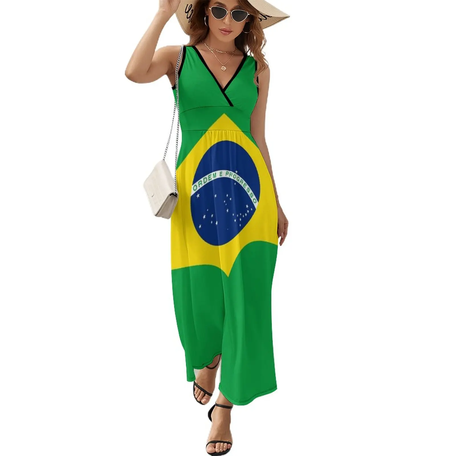 

Flag of Brazil Sleeveless Dress women's summer dresses 2023 cute dress