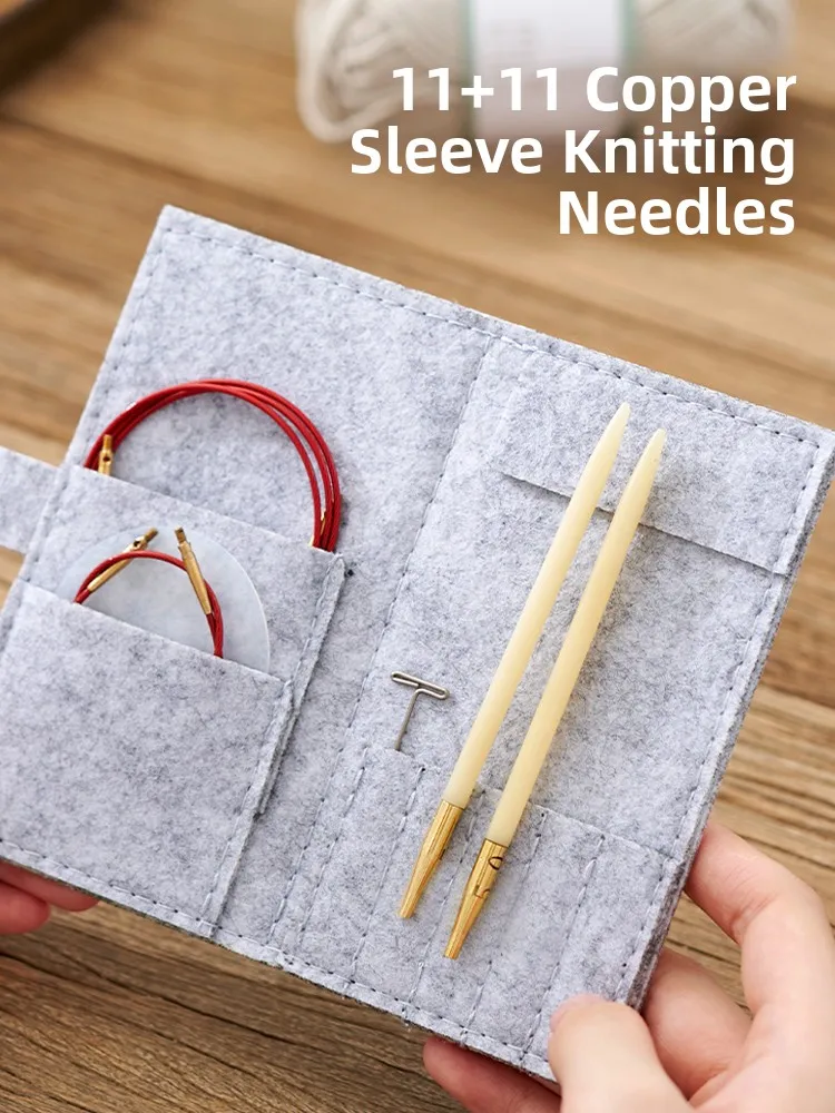 

Furada 1111 Copper Sleeve Bone Needle Handmade Weaving DIY Tool Detachable Ring Shape for Beginners Sewing And Craft Supplies