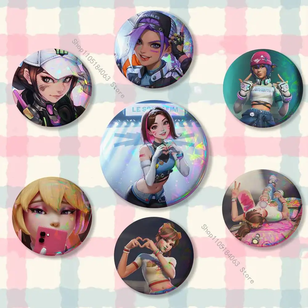 Pop Game O-Overwatch-S Cute Game Icons Pins Cartoon Character Enamel Brooch Backpack Clothing Badge Accessories Gifts