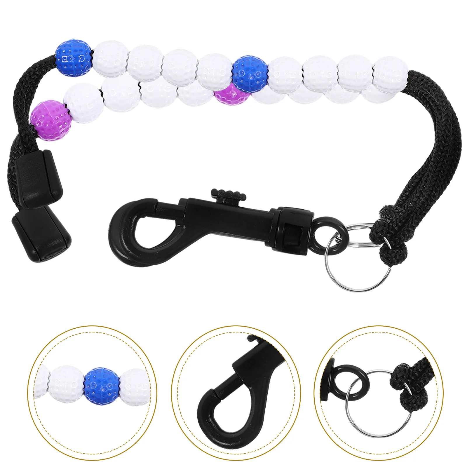 

2 Pcs Golf Scorer Shot Counter Golfing Attachment Bead Chain Portable Accessory Nylon ABS Counters Clicker Scoring