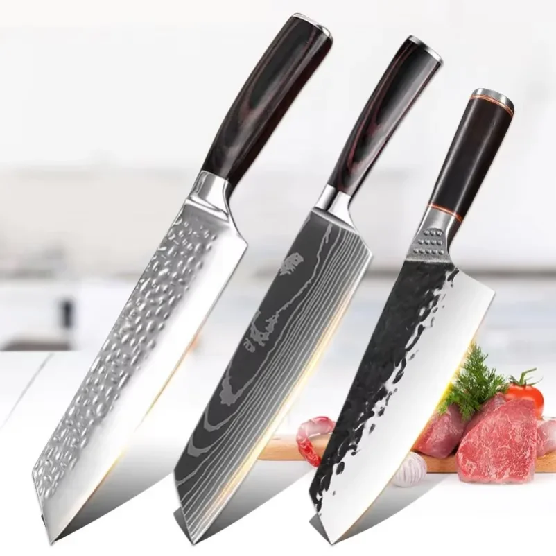 

Kitchen Knife Sharp Chef Knife Stainless Steel Meat Cleaver Utility Knife Vegetables Fish Fruit Chopping Slicing Cutter Tools