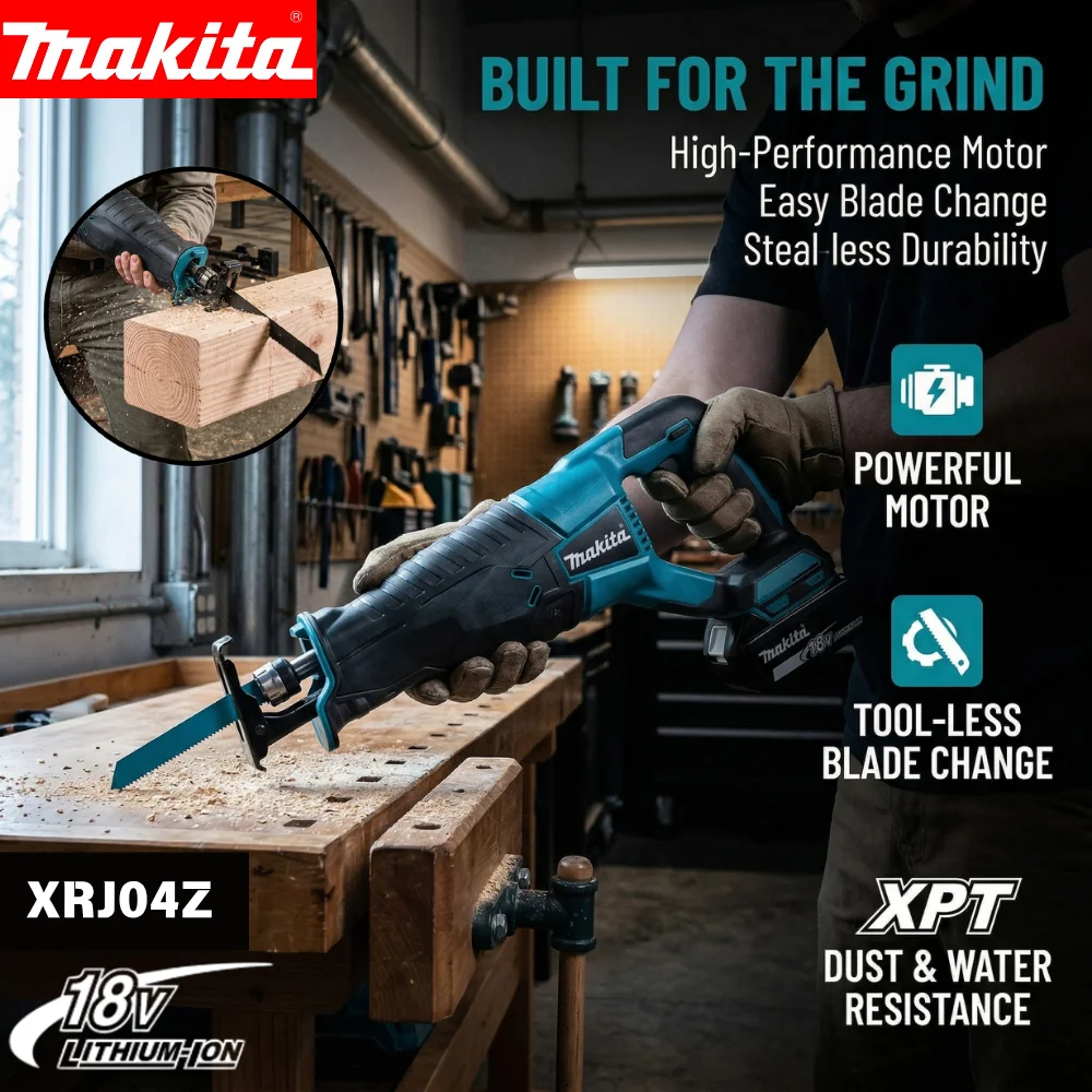 Makita 18V Reciprocating Saw Cordless Brushless Model Equipped LED Light And XPT For Pipe Wood Cutting