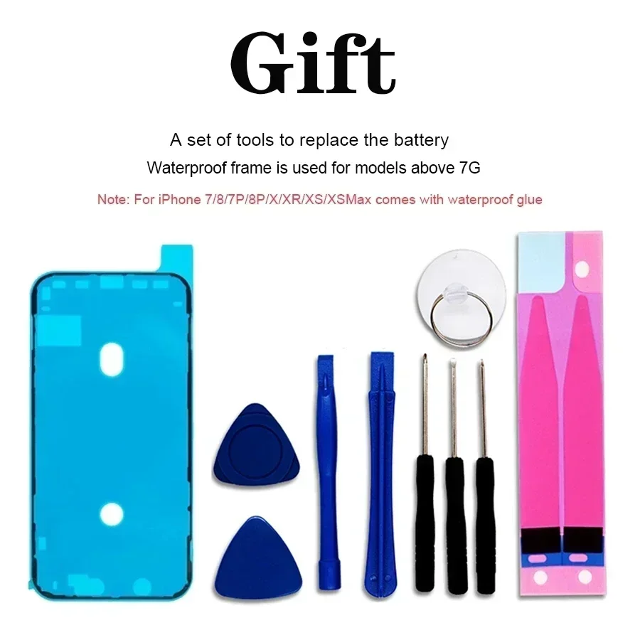 High Capacity Rechargeable Battery  for Apple Iphone XR X Xs 11 12 13 Pro Max Mini SE2 Bateria for Iphone 6 6s 7 8 8plus Battery