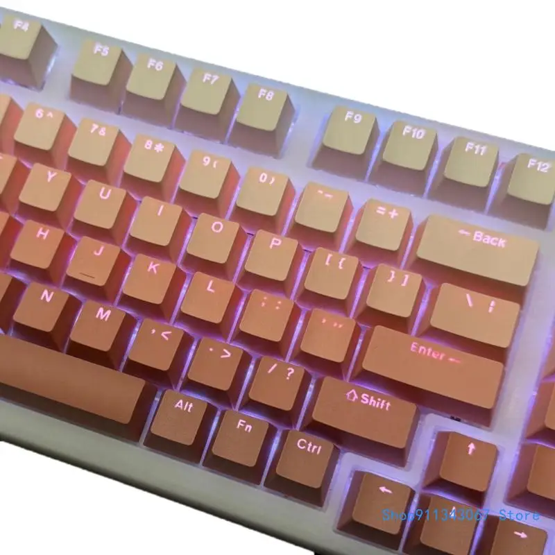 130PCS PBT Keycaps Set for Mechanical Keyboards with OEM Height and Unique Color Drop shipping