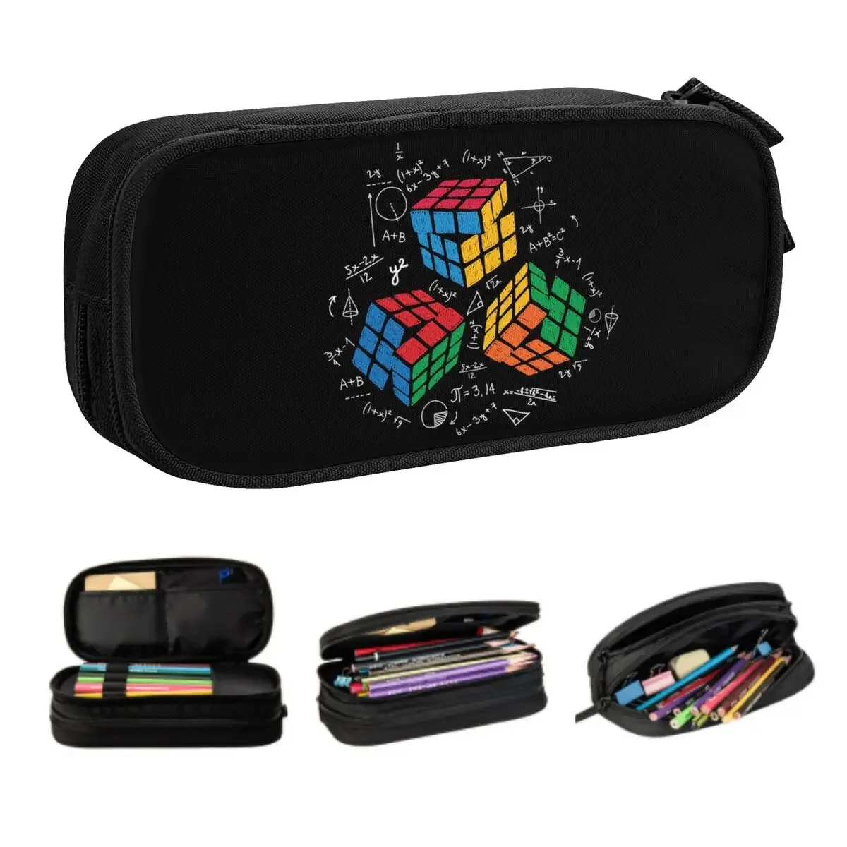 Math Rubik Rubics Player Math Lovers Kawaii Pencil Cases Girl Boy Large Capacity Teachers Pencil Pouch Students Stationery