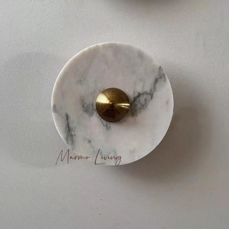 

Medieval Silent Wind Rouge Marble Wall Lamp Designer Model Room Villa Living Room Bedroom Corridor Background Wall Lamp