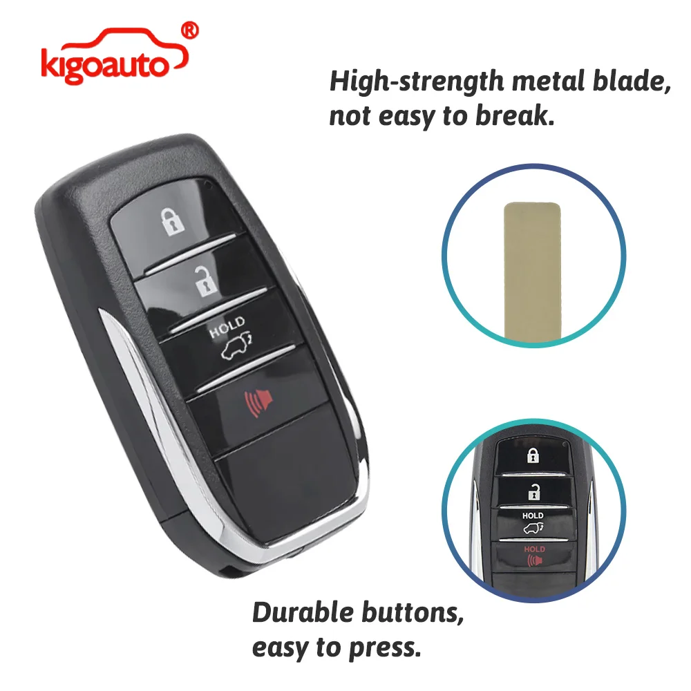 

Корпус смарт-ключа kigoauto FCC HYQ14FBA с 4 кнопками для Toyota Land Cruiser 2018-2019, артикул 89904-60M80