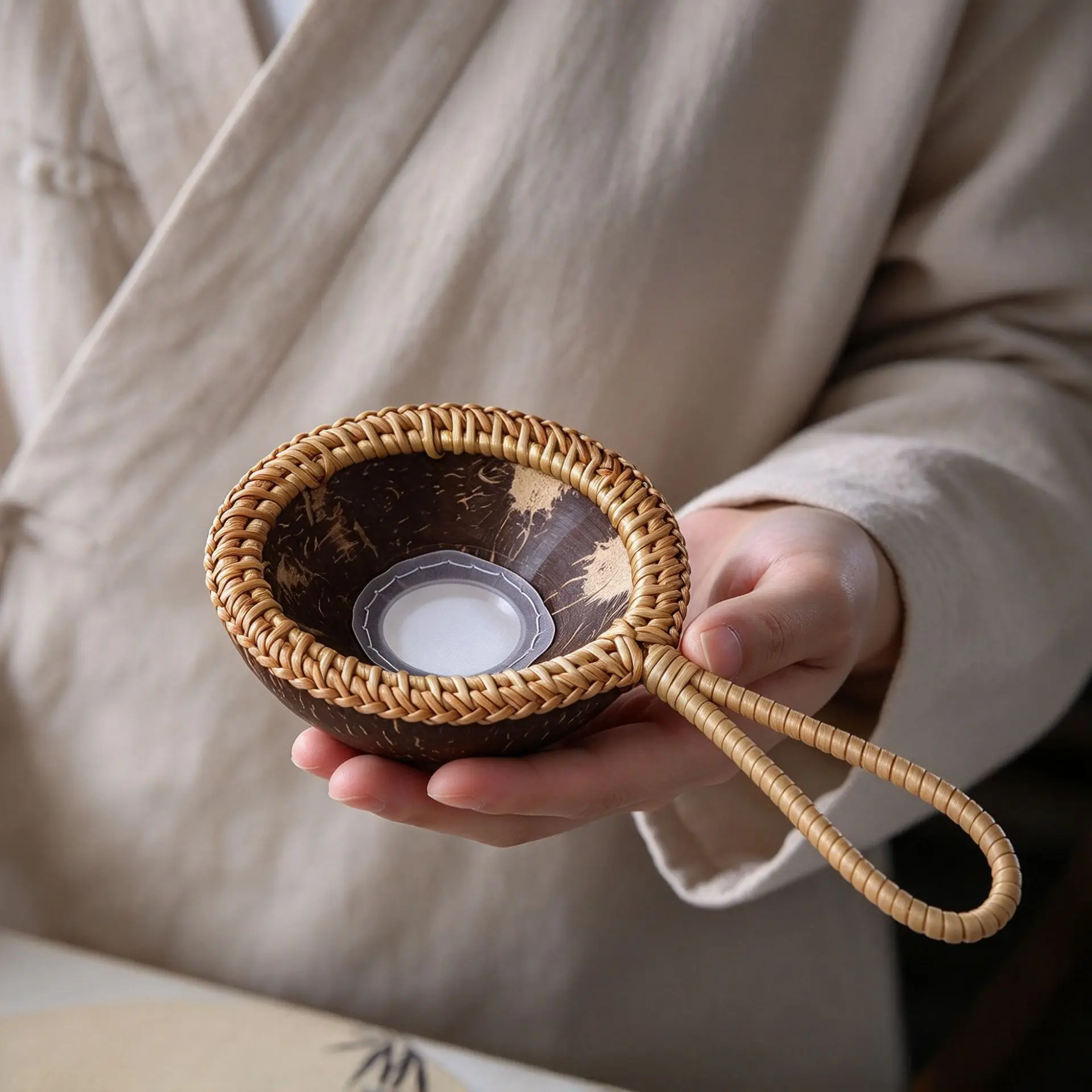 Tea Strainer Tea Filter Creative Hand-woven Tea Brewing Handy Gadget Coconut Shell Accessories